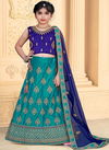 Sea Green Colour Stylish Designer Japan Silk Wedding Wear Kids Lehenga Collection 174